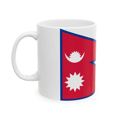 Flag of Nepal stretched aspect ratio 3-2 (Nepal) White Coffee Mug - Go Mug Yourself