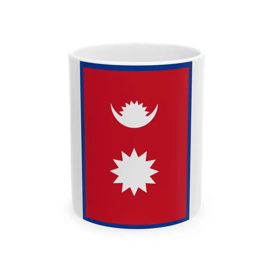 Flag of Nepal vertical (Nepal) White Coffee Mug 11oz - Go Mug Yourself