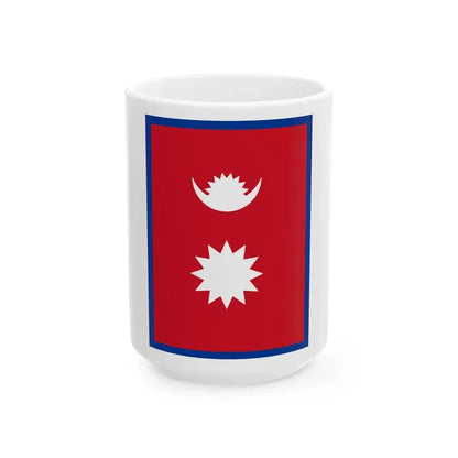 Flag of Nepal vertical (Nepal) White Coffee Mug 15oz - Go Mug Yourself