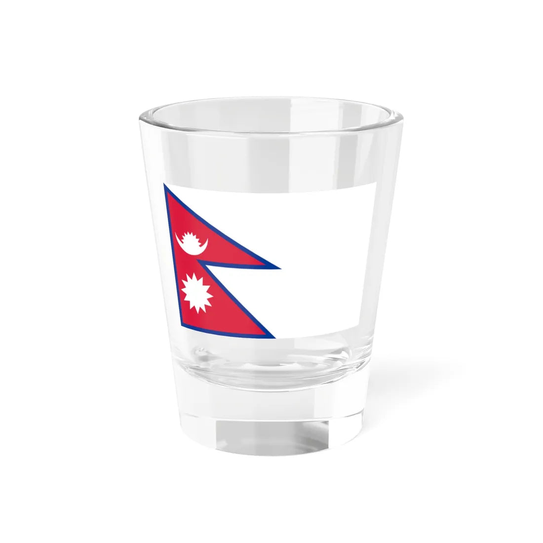 Flag of Nepal white background aspect ratio 3-2 (Nepal) Shot Glass 1.5oz 1.5oz - Go Mug Yourself