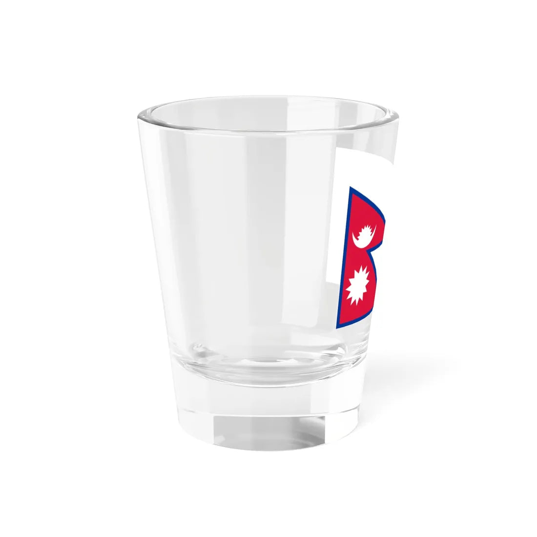 Flag of Nepal white background aspect ratio 3-2 (Nepal) Shot Glass 1.5oz - Go Mug Yourself