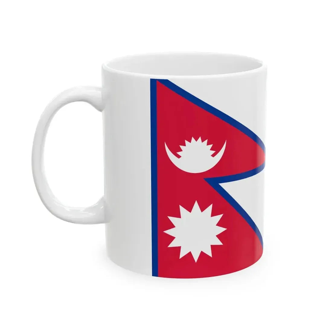 Flag of Nepal white background aspect ratio 3-2 (Nepal) White Coffee Mug - Go Mug Yourself