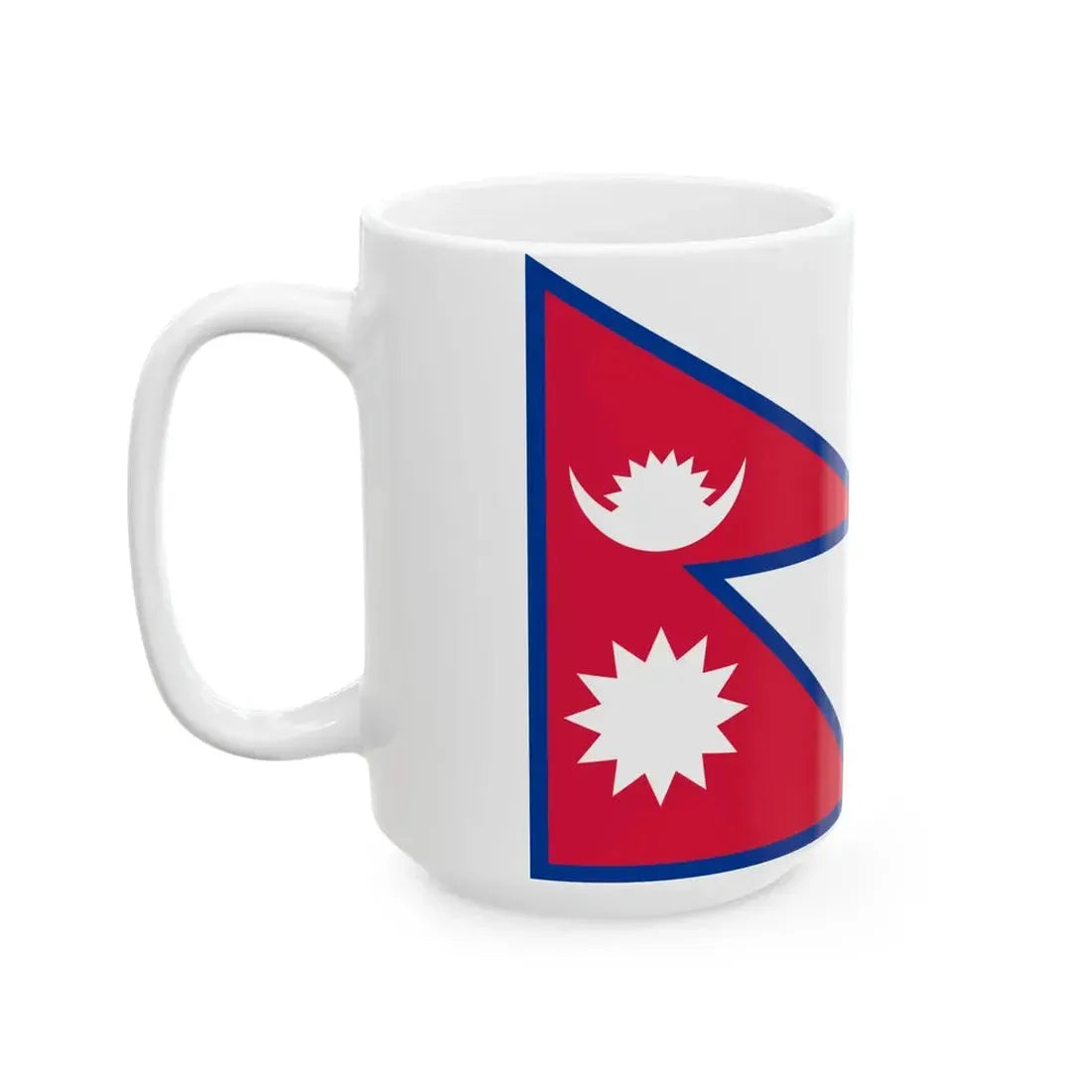 Flag of Nepal white background aspect ratio 3-2 (Nepal) White Coffee Mug - Go Mug Yourself