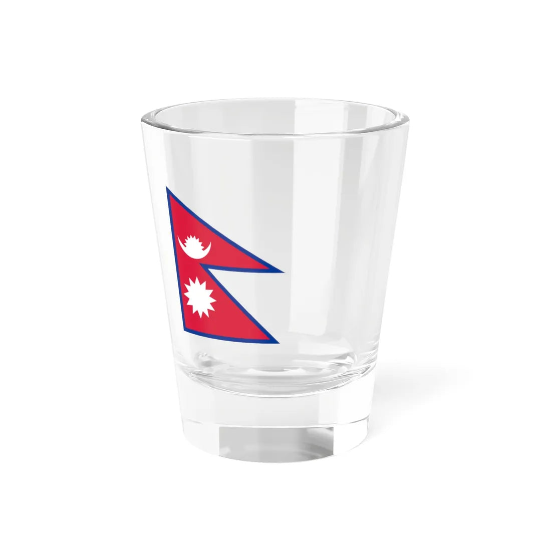 Flag of Nepal with spacing aspect ratio 3-2 (Nepal) Shot Glass 1.5oz 1.5oz - Go Mug Yourself