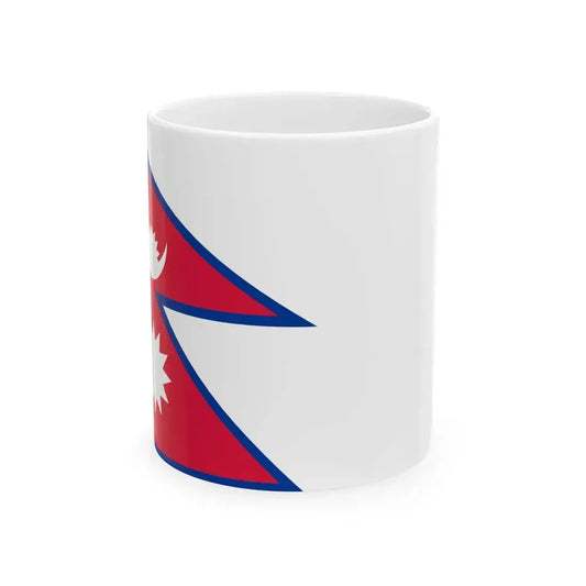 Flag of Nepal with spacing aspect ratio 3-2 (Nepal) White Coffee Mug 11oz - Go Mug Yourself