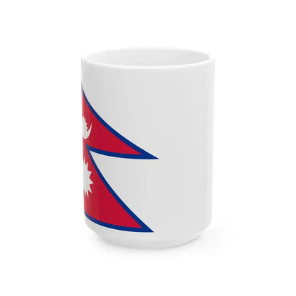 Flag of Nepal with spacing aspect ratio 3-2 (Nepal) White Coffee Mug 15oz - Go Mug Yourself