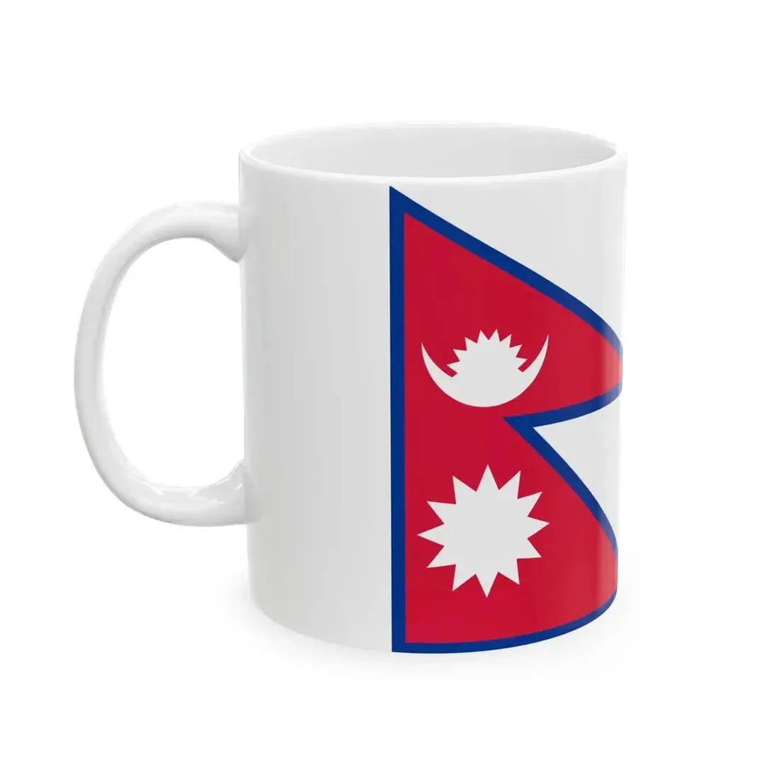 Flag of Nepal with spacing aspect ratio 3-2 (Nepal) White Coffee Mug - Go Mug Yourself