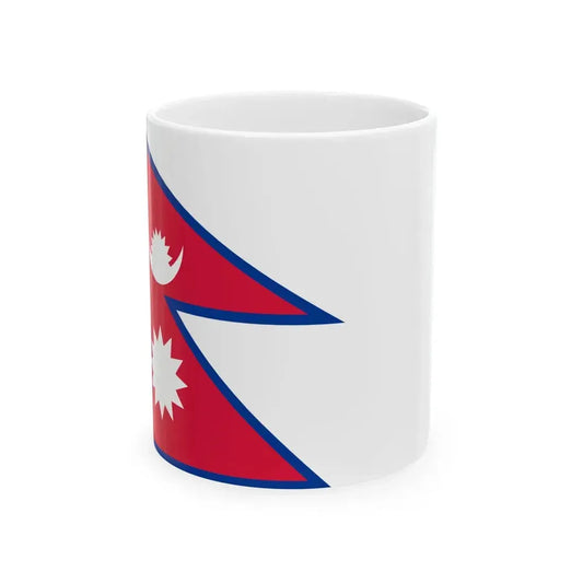 Flag of Nepal with spacing aspect ratio 4-3 (Nepal) White Coffee Mug 11oz - Go Mug Yourself
