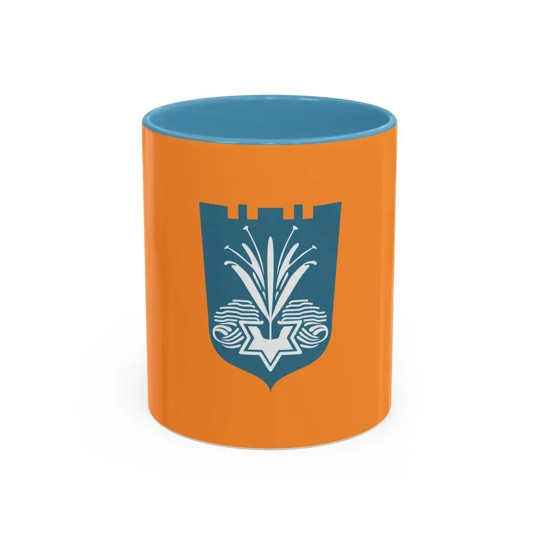 Flag of Netanya Israel - Accent Coffee Mug 11oz Light Blue - Go Mug Yourself