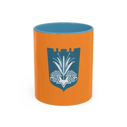 Flag of Netanya Israel - Accent Coffee Mug 11oz Light Blue - Go Mug Yourself