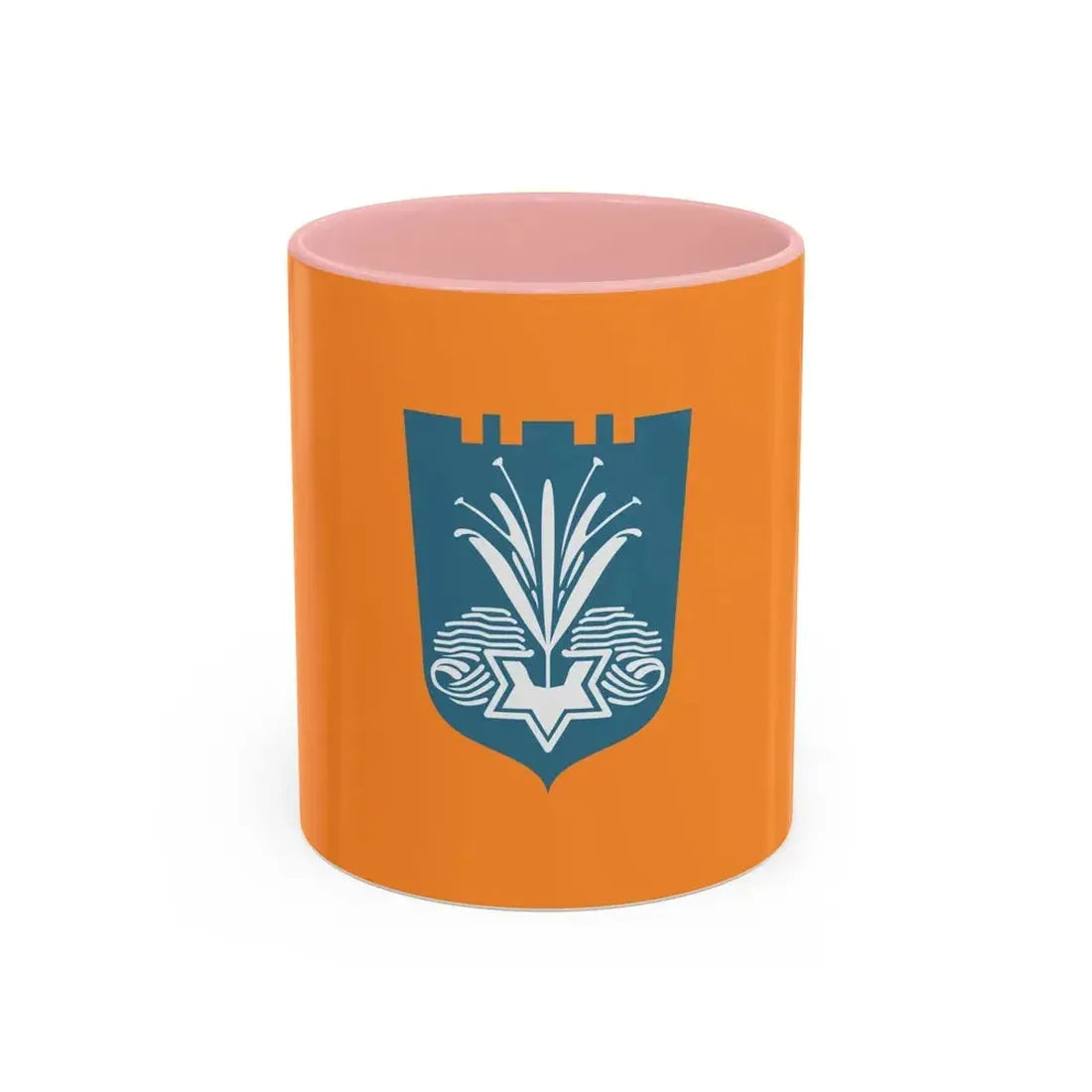 Flag of Netanya Israel - Accent Coffee Mug 11oz Pink - Go Mug Yourself