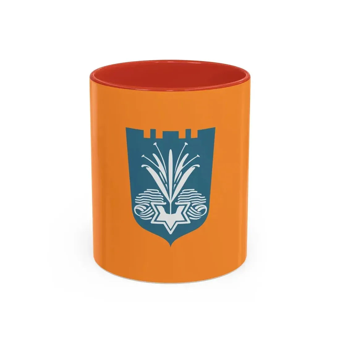 Flag of Netanya Israel - Accent Coffee Mug 11oz Red - Go Mug Yourself