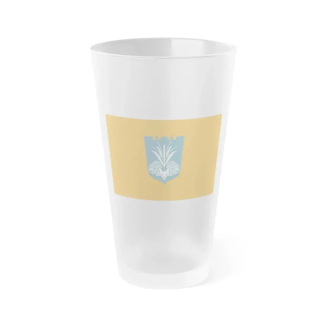 Flag of Netanya Israel - Frosted Pint Glass 16oz 16oz Frosted - Go Mug Yourself
