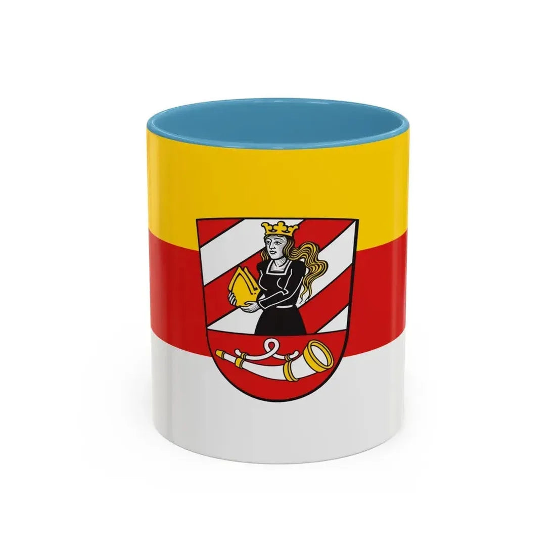 Flag of Neu Ulm Germany - Accent Coffee Mug 11oz Light Blue - Go Mug Yourself