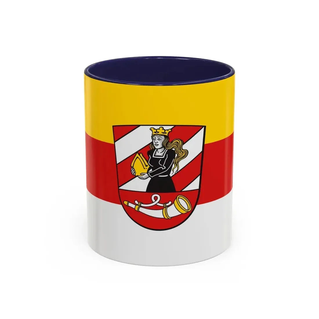 Flag of Neu Ulm Germany - Accent Coffee Mug 11oz Navy - Go Mug Yourself