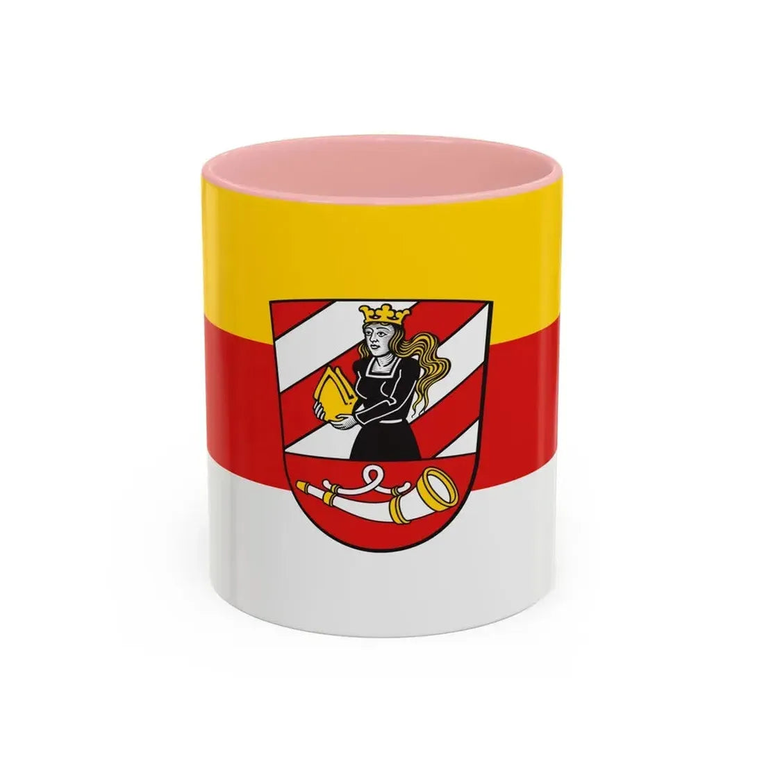 Flag of Neu Ulm Germany - Accent Coffee Mug 11oz Pink - Go Mug Yourself