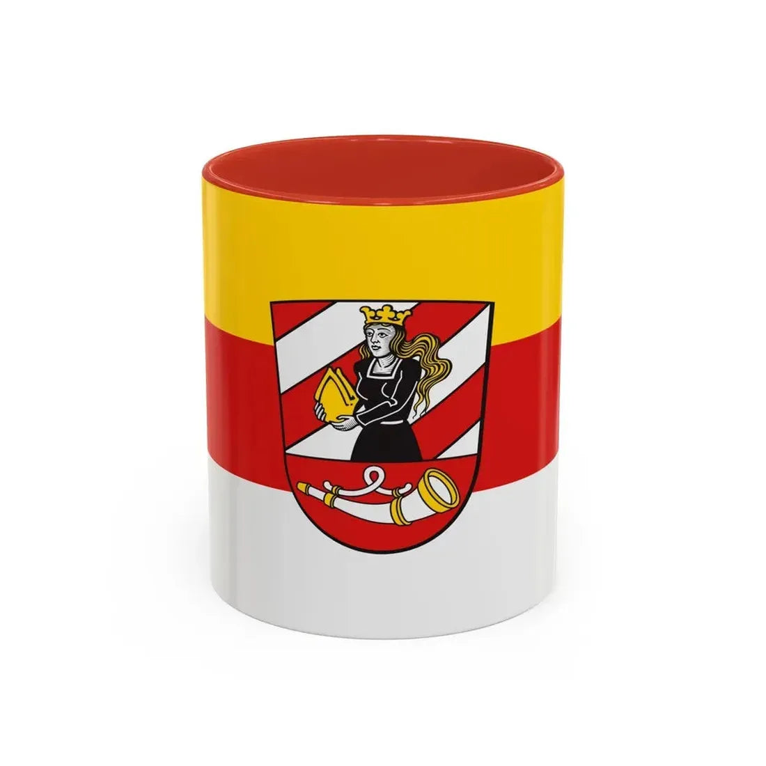 Flag of Neu Ulm Germany - Accent Coffee Mug 11oz Red - Go Mug Yourself
