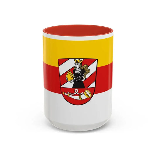 Flag of Neu Ulm Germany - Accent Coffee Mug 15oz Red - Go Mug Yourself