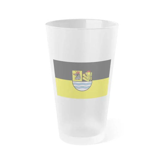 Flag of Neuburg Schrobenhausen Germany - Frosted Pint Glass 16oz 16oz Frosted - Go Mug Yourself