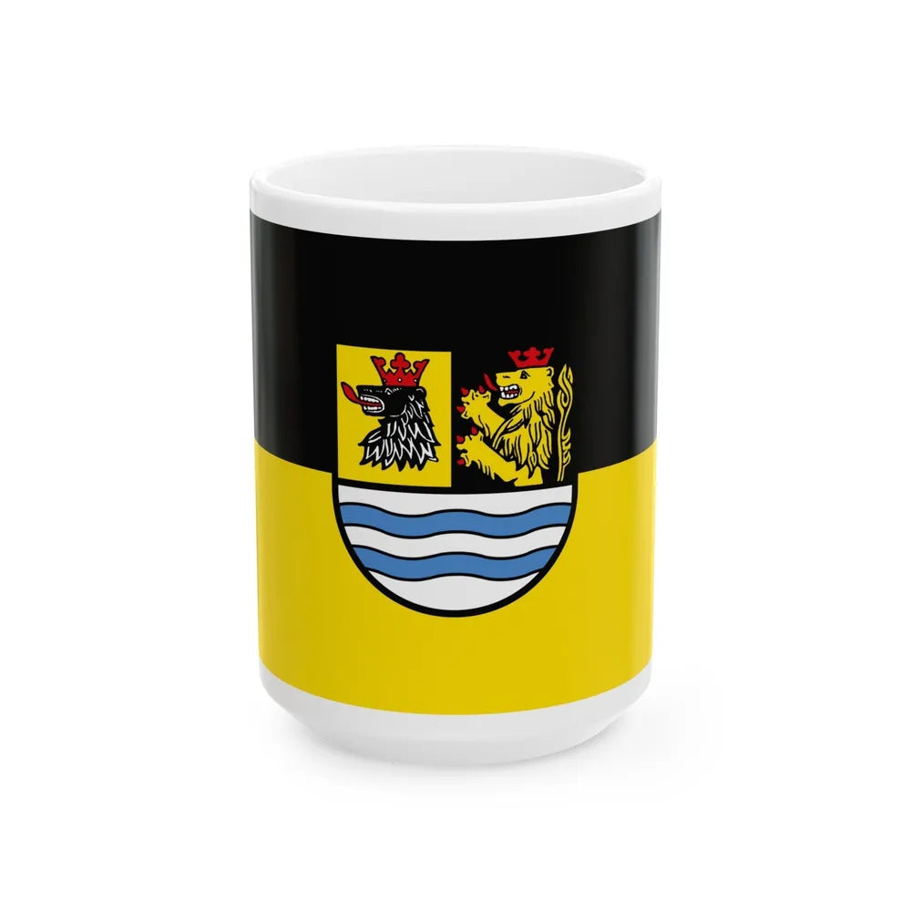 Flag of Neuburg Schrobenhausen Germany - White Coffee Mug-15oz-Go Mug Yourself