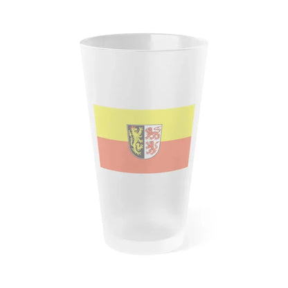 Flag of Neumarkt in der Oberpfalz Germany - Frosted Pint Glass 16oz 16oz Frosted - Go Mug Yourself