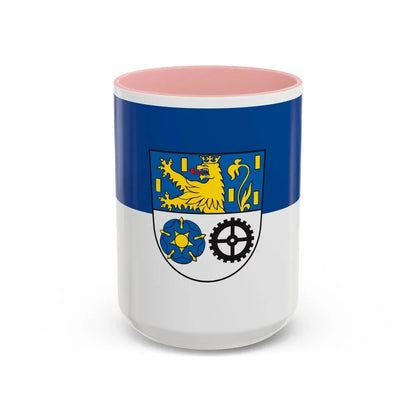Flag of Neunkirchen Germany - Accent Coffee Mug 15oz Pink - Go Mug Yourself