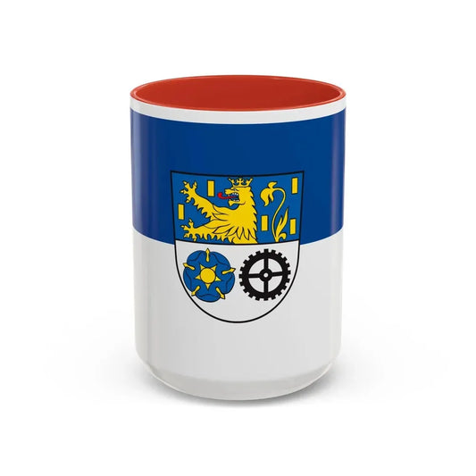 Flag of Neunkirchen Germany - Accent Coffee Mug 15oz Red - Go Mug Yourself