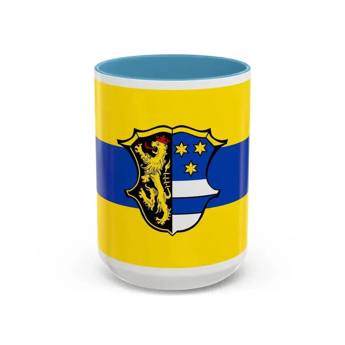 Flag of Neustadt an der Waldnaab Germany - Accent Coffee Mug 15oz Light Blue - Go Mug Yourself