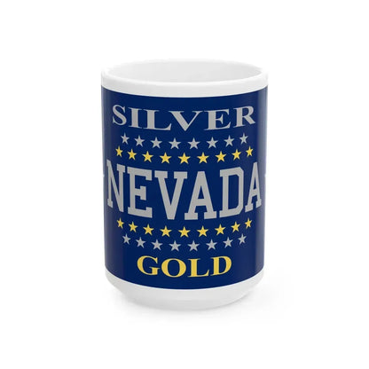 Flag of Nevada 1905-1915 (United States) White Coffee Mug 15oz - Go Mug Yourself