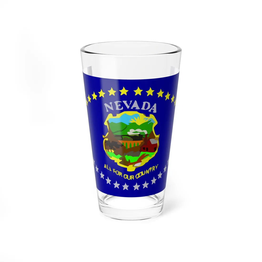 Flag of Nevada 1915-1929 (United States) Pint Glass 16oz 16oz - Go Mug Yourself