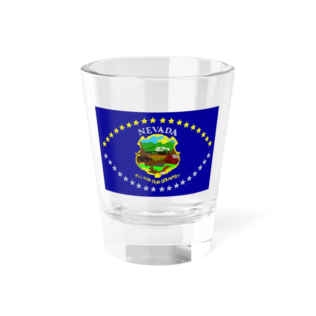 Flag of Nevada 1915-1929 (United States) Shot Glass 1.5oz 1.5oz - Go Mug Yourself