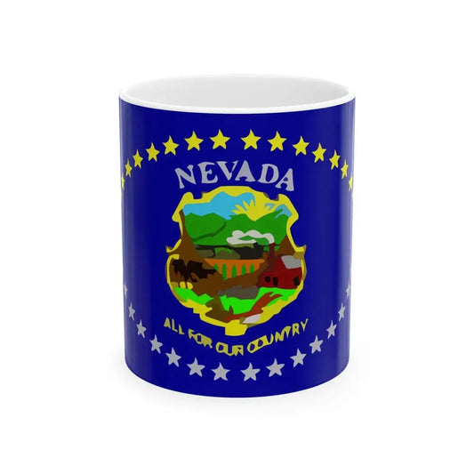Flag of Nevada 1915-1929 (United States) White Coffee Mug 11oz - Go Mug Yourself