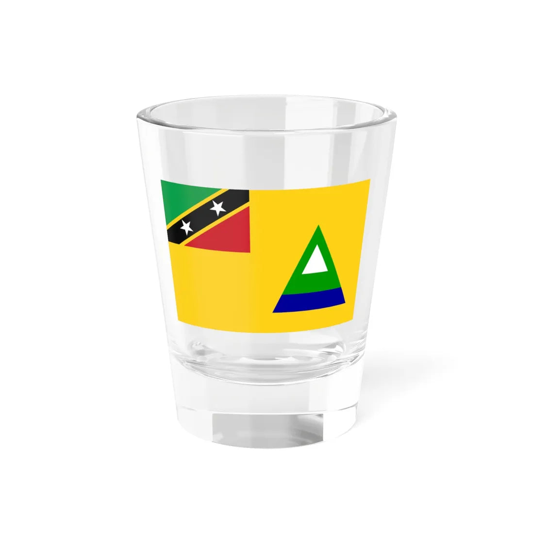 Flag of Nevis (Saint Kitts and Nevis) Shot Glass 1.5oz 1.5oz - Go Mug Yourself