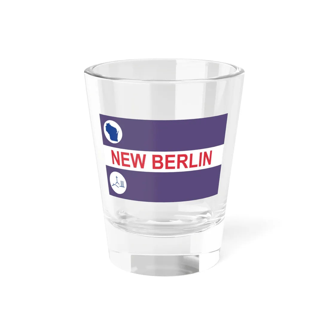 Flag of New Berlin Wisconsin (United States) Shot Glass 1.5oz 1.5oz - Go Mug Yourself