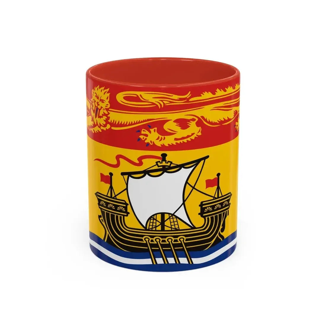 Flag of New Brunswick Canada - Accent Coffee Mug 11oz Red - Go Mug Yourself