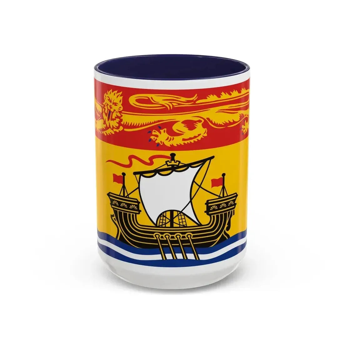Flag of New Brunswick Canada - Accent Coffee Mug 15oz Navy - Go Mug Yourself