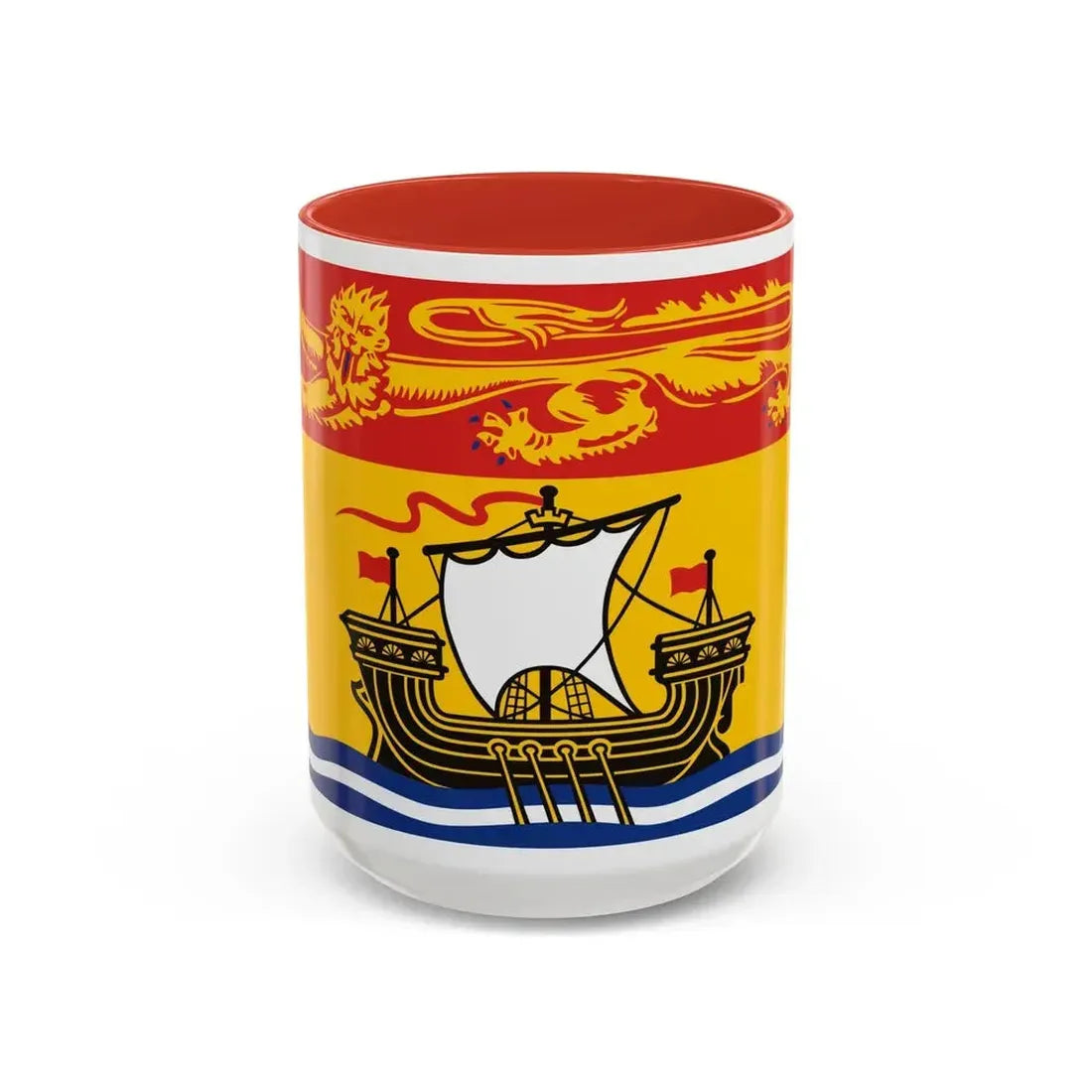 Flag of New Brunswick Canada - Accent Coffee Mug 15oz Red - Go Mug Yourself