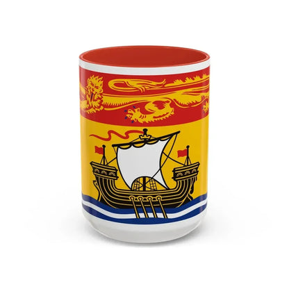 Flag of New Brunswick Canada - Accent Coffee Mug 15oz Red - Go Mug Yourself