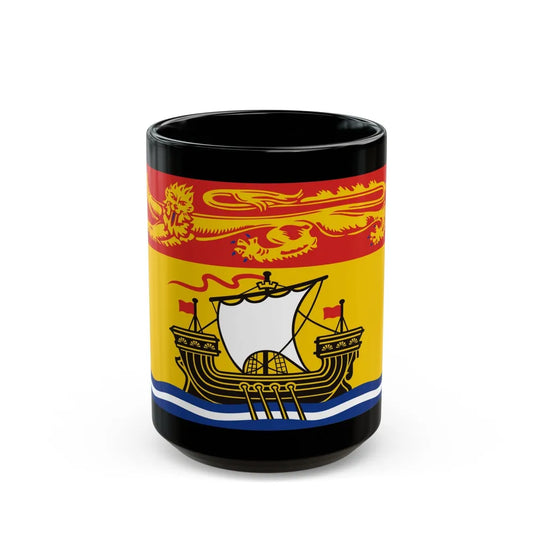 Flag of New Brunswick Canada - Black Coffee Mug-15oz-Go Mug Yourself