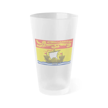 Flag of New Brunswick Canada - Frosted Pint Glass 16oz 16oz Frosted - Go Mug Yourself