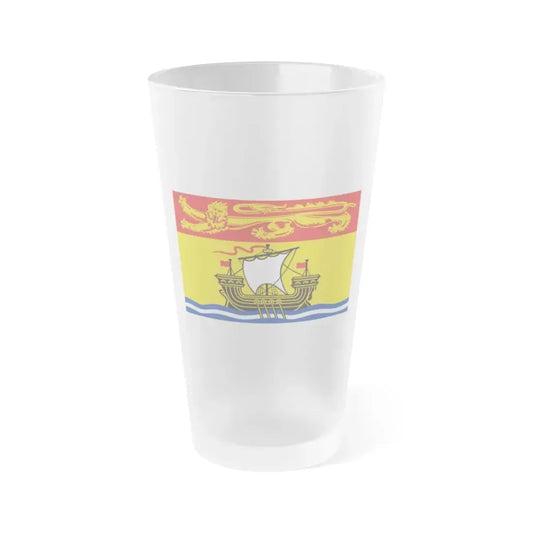 Flag of New Brunswick Canada - Frosted Pint Glass 16oz 16oz Frosted - Go Mug Yourself
