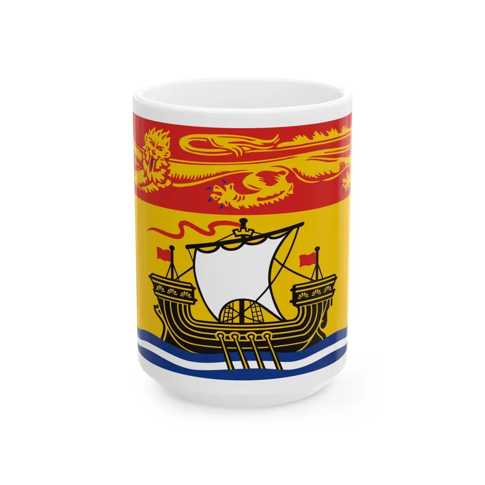 Flag of New Brunswick Canada - White Coffee Mug-15oz-Go Mug Yourself