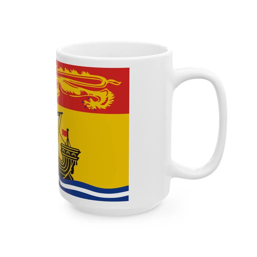 Flag of New Brunswick Canada - White Coffee Mug-Go Mug Yourself