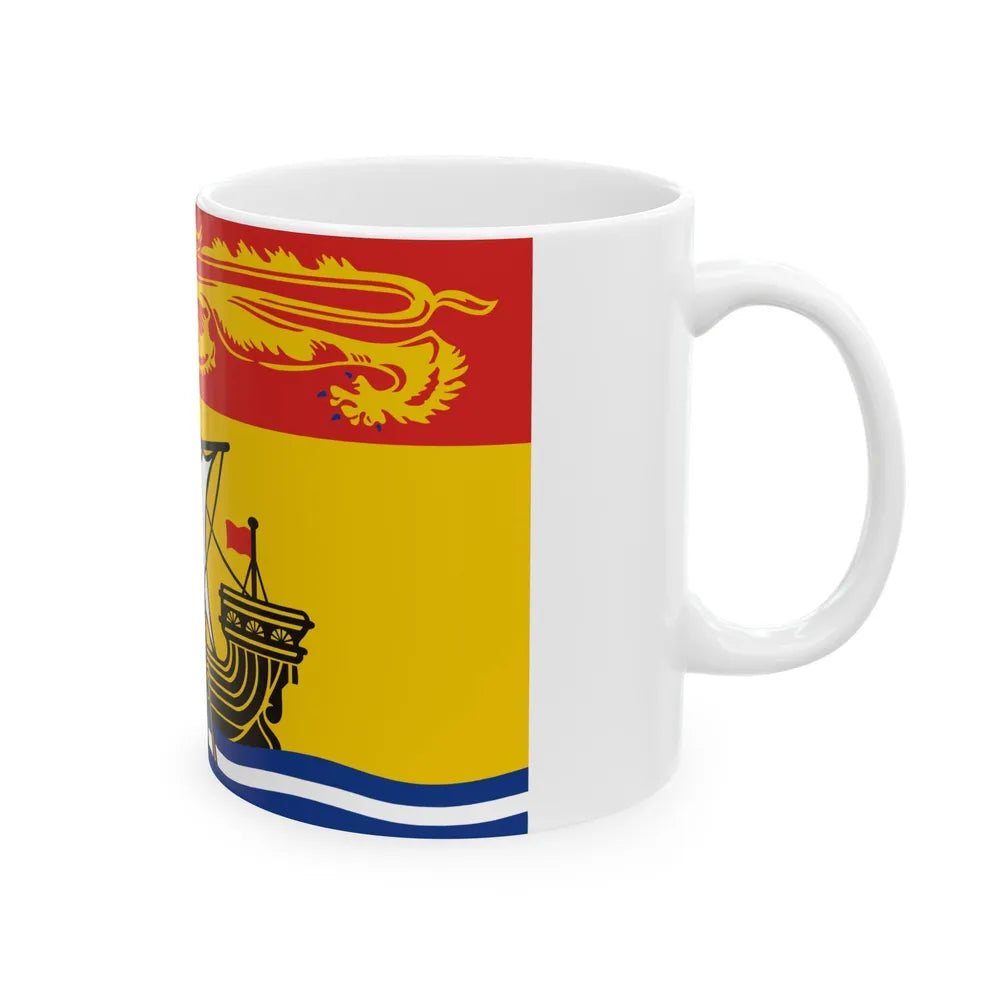 Flag of New Brunswick Canada - White Coffee Mug-Go Mug Yourself