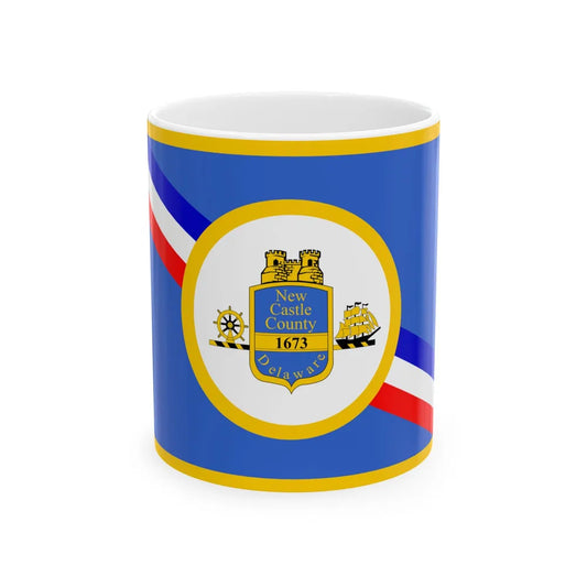 Flag of New Castle County Delaware (United States) White Coffee Mug 11oz - Go Mug Yourself