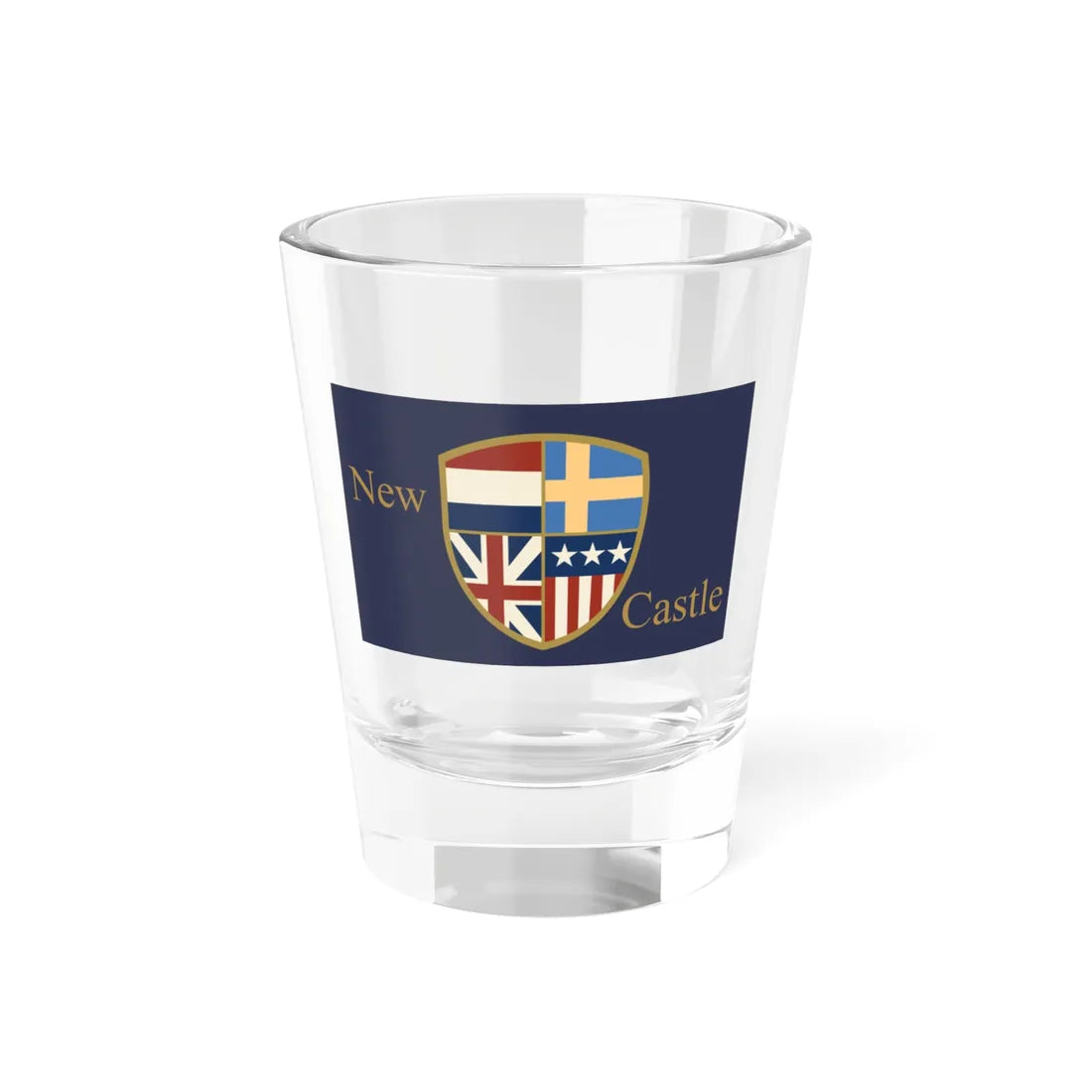 Flag of New Castle Delaware (United States) Shot Glass 1.5oz 1.5oz - Go Mug Yourself