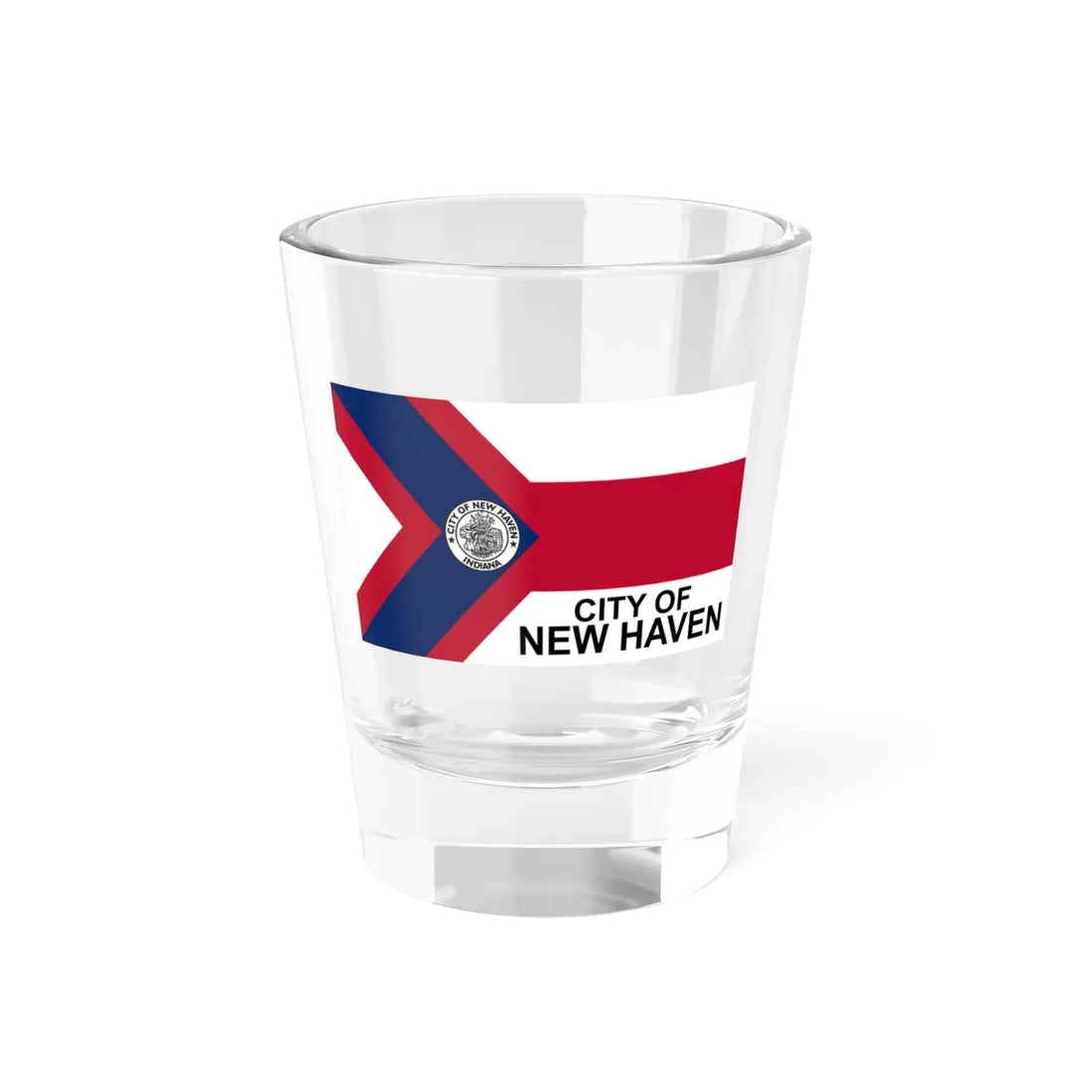 Flag of New Haven Indiana (India) Shot Glass 1.5oz 1.5oz - Go Mug Yourself