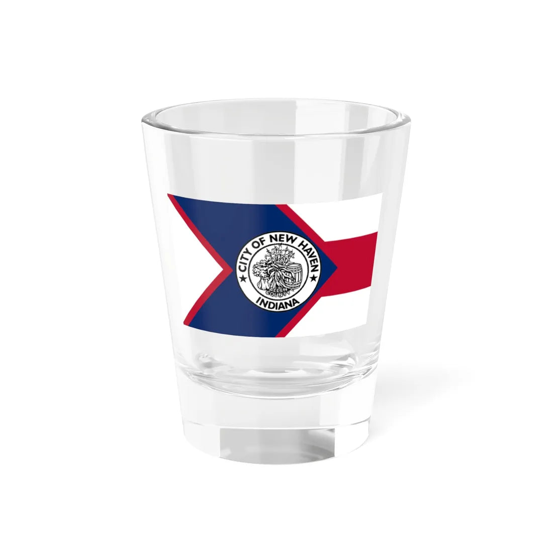 Flag of New Haven Indiana variant (India) Shot Glass 1.5oz 1.5oz - Go Mug Yourself