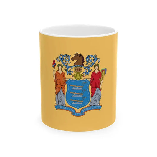 Flag of New Jersey (United States) White Coffee Mug 11oz - Go Mug Yourself