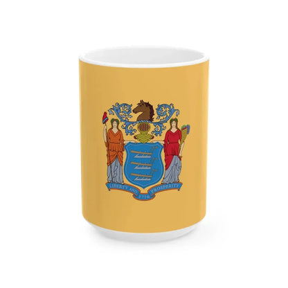 Flag of New Jersey (United States) White Coffee Mug 15oz - Go Mug Yourself